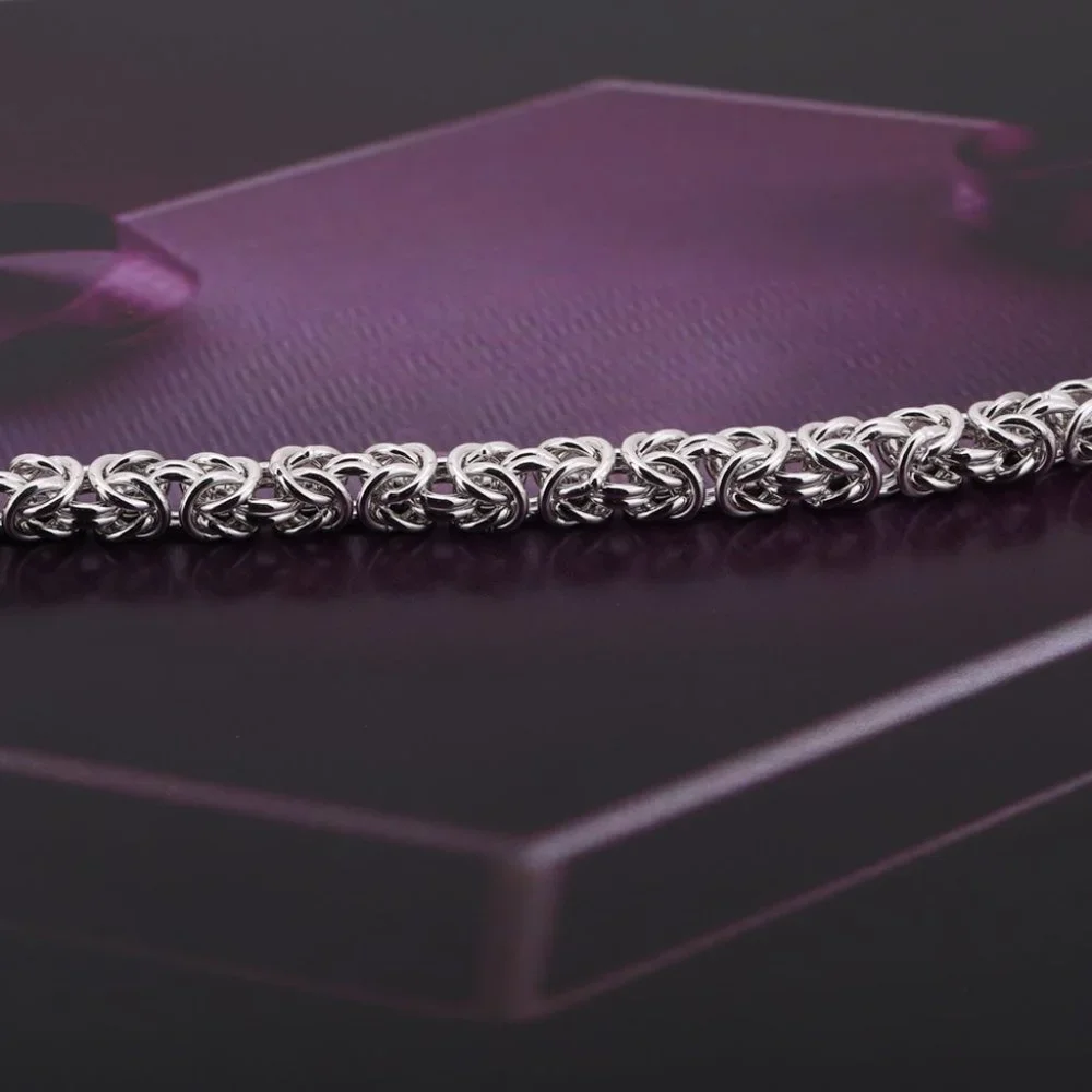 Vanbelle Sterling Silver Jewelry Hand-Made Byzantine Chain Bracelets - Picture 6 of 6